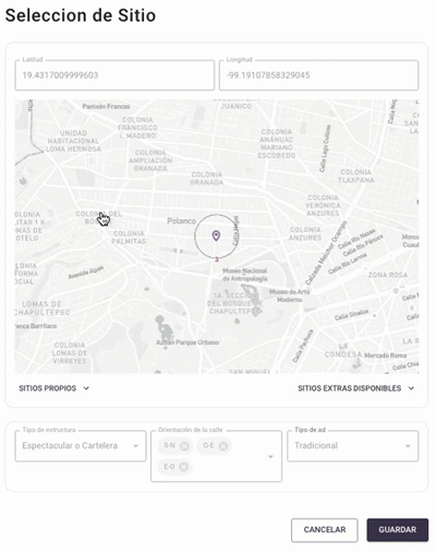 Crear nueva ubicación
